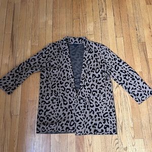 JCrew Sweater Blazer in Leopard
